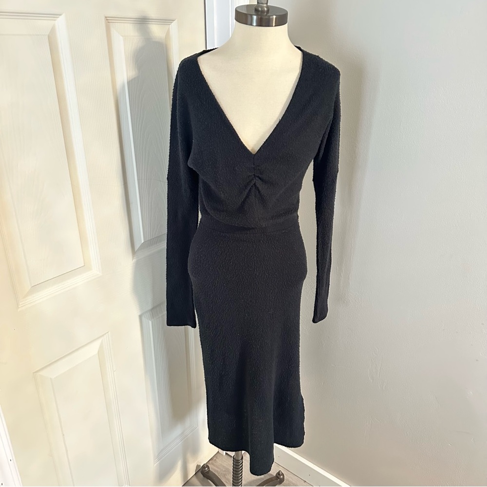 Anthropologie Eri + Ali Winter Splendor Black Knit Dress in Small TTS